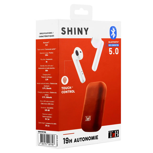 TNB SHINY BLUETOOTH EARBUDS RED