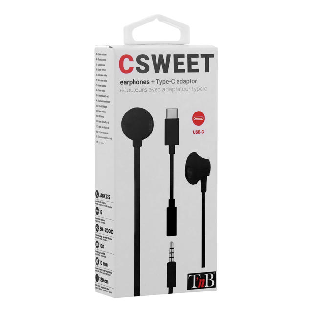 TNB SWEET USB-C EARPHONES BLACK