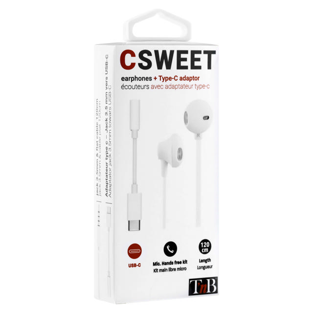 TNB SWEET USB-C EARPHONES WHITE