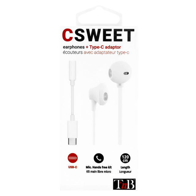 TNB SWEET USB-C EARPHONES WHITE