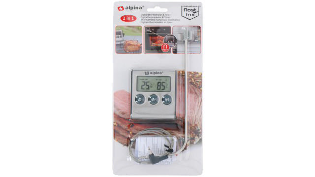 ALPINA DIGITAL THERMOMETER & TIMER 6.5X7CM