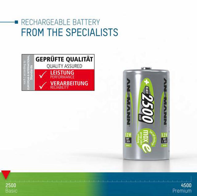 ANSMANN C SIZE PACK OF 2 C2500 MAH