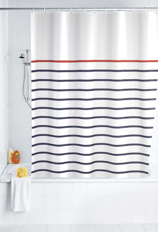 WENKO POLY SHOWER CURTAIN 180X200CM MARINE