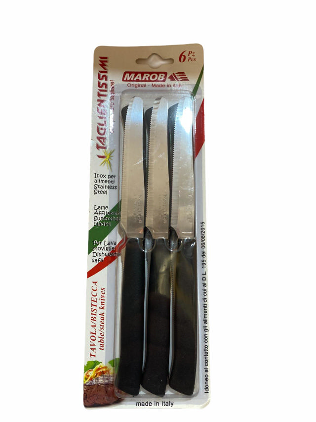 MAROB KNIVES 9CM 6PCS BLACK