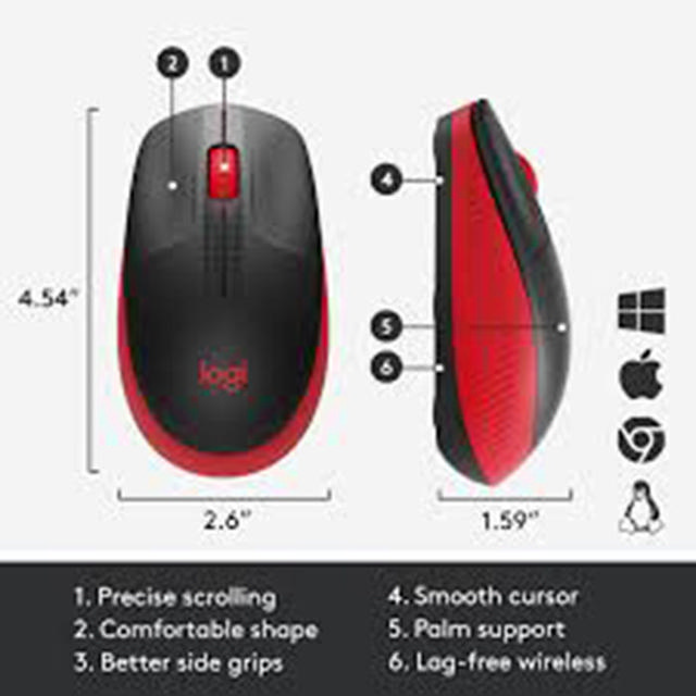 LOGITECH WIRELESS MOUSE RED M190