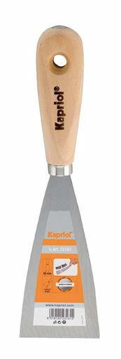 KAPRIOL CHROMED SPATULA 120MM WOODEN HANDLE