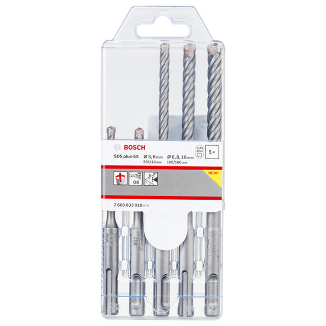 BOSCH SDS PLUS 5X BIT 5PC 5/6/8/10MM