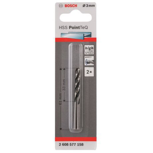 BOSCH HSS POINTTEQ TWIST DRILL BIT 3,0 MM