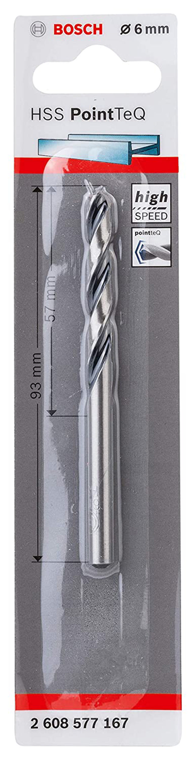  BOSCH HSS POINTTEQ TWIST DRILL BIT 6,0 MM