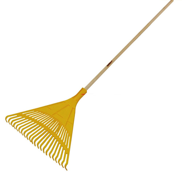 CROWNMAN LEAF RAKE 22T WITH WOODEN HANDLE