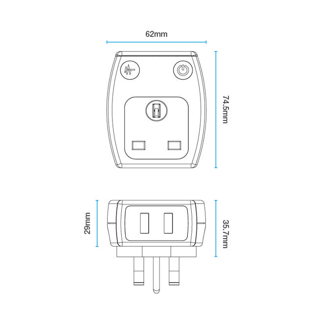 BG MASTERPLUG ΑΝΤΑΠΤΟΡΑΣ  13A & 2 USB 3.1A