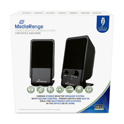 MEDIA RANGE MROS352 DESKTOP SPEAKER USB BLACK