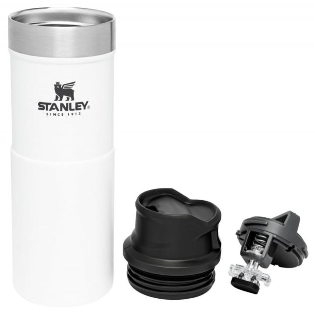 STANLEY TRIGGER ACTION TRAVEL MUG WHITE 350ML