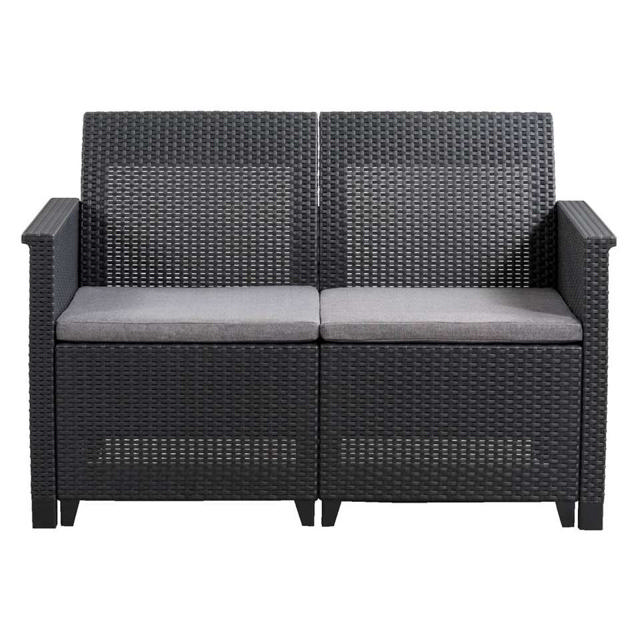 KETER EMMA PLASTIC 2SEATER SOFA 113X65X74CM - ANTHRACITE 