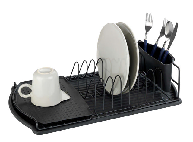 WENKO DISH RACK BASIC BLACK