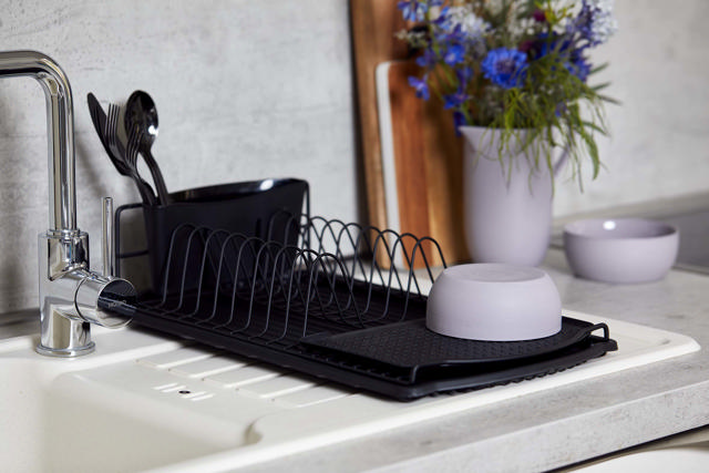 WENKO DISH RACK BASIC BLACK