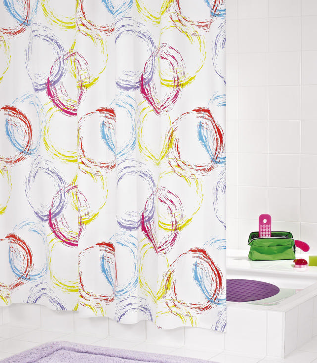 RIDDER SHOWER CURTAIN VINYL 180X200CM PARTY