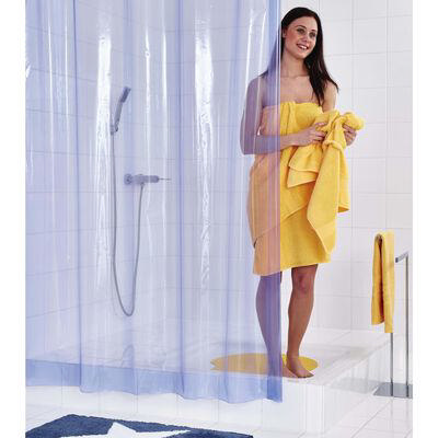 RIDDER SHOWER CURTAIN VINYL 180X200CM BLUE TRANSPARENT