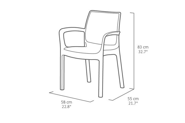 KETER BALI OUTDOOR CHAIR 58X55X83CM -  GRAPHITE