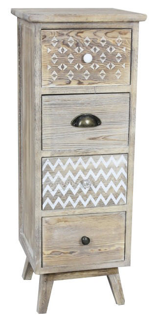 WOODEN 4 DRAWER CABINET 30X30X81.5CM