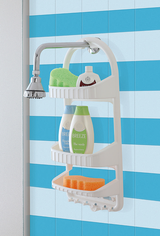 FERIDRAS LINEA ANKORA: PP SHOWER SHELF WITH 3 SHELVES