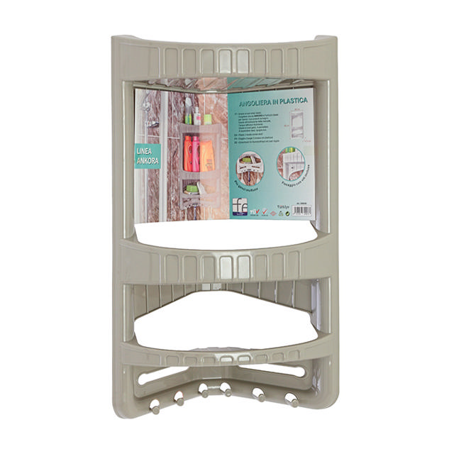 FERIDRAS LINEA ANKORA: PLASTIC CORNER SHELF WITH 3 LEVELS 