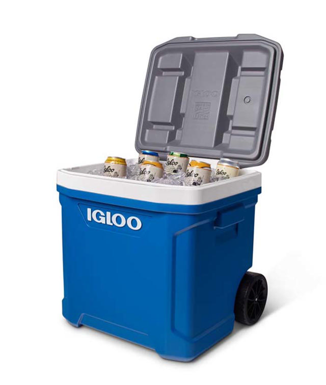 IGLOO LATITUDE ROLLING COOLER WITH WHEELS 60QTS BLUE 56LTR