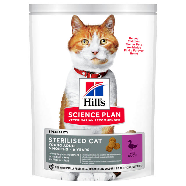 HILLS SCIENCE PLAN CAT YOUNG ADULT STERILIZED DUCK 1.5KG