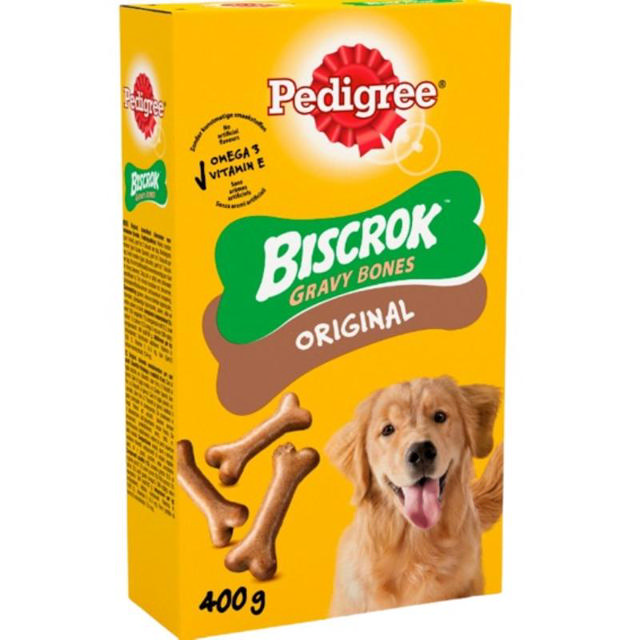 PEDIGREE BISCROK GRAVY BONE DOG TREAT 400G