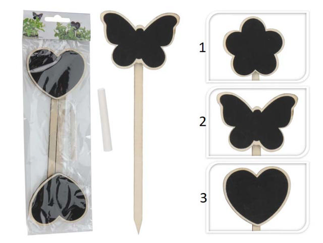 BLACKBOARD GARDEN PICK WOOD 3 ASSORTED DESIGNS