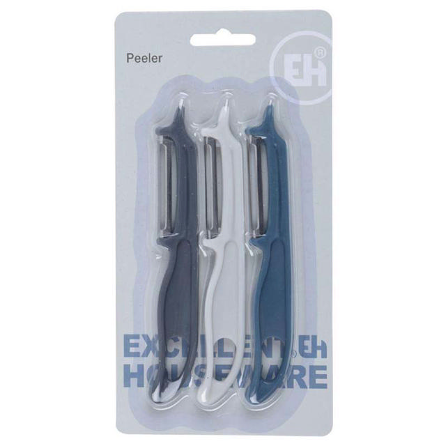 PEELING KNIFE SET 3PCS 3 ASSORTED COLORS