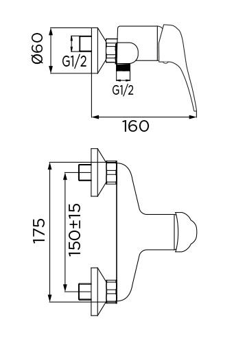 IDROBRIC SHOWER MIXER JOY SERIES CHROMED