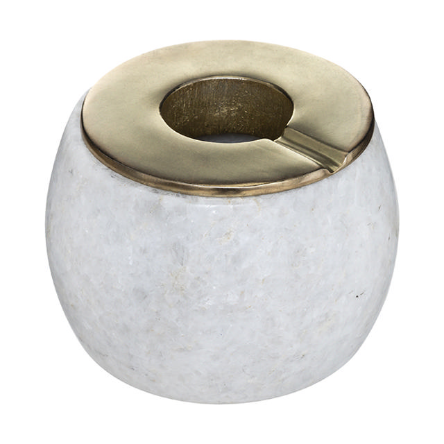 ATMOSHERA 178718 ASHTRAY IN WHITE MARBLE AND GOLDEN 9.5CM