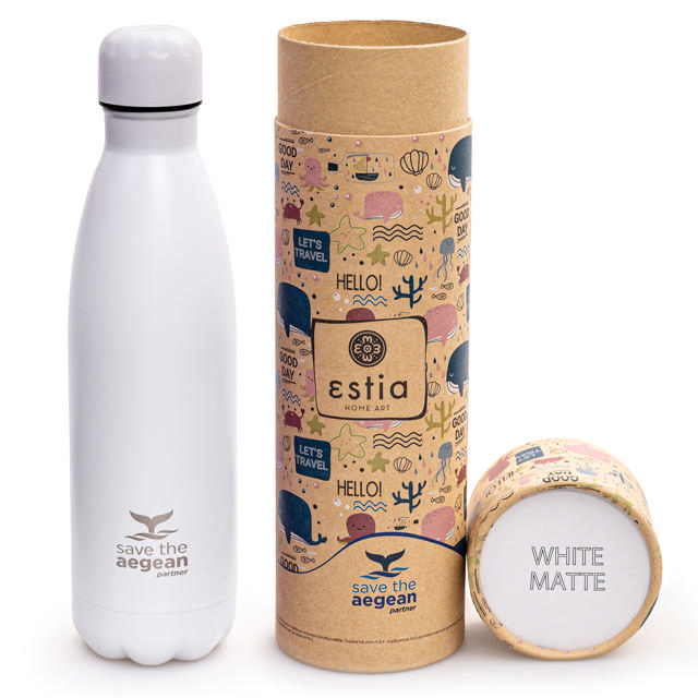 ESTIA 01-9014 TRAVEL MUG WHITE SAVE THE AEGEAN 500ML