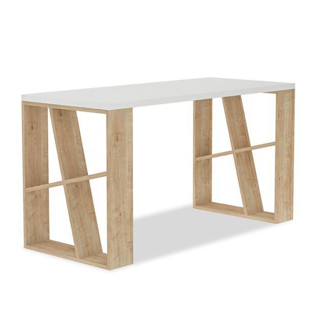 DESK HONEY 140X60X75CM WHITE /OAK