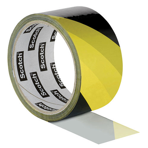 3M SCOTCH HAZARD TAPE 50MM X 33M BLACK/ YELLOW