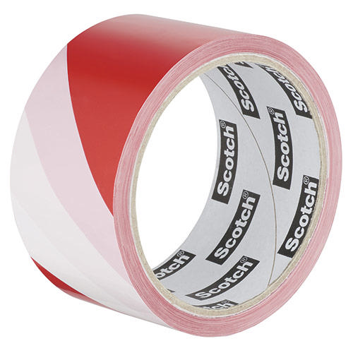 3M SCOTCH HAZARD TAPE 50MM X 33M RED/ WHITE 