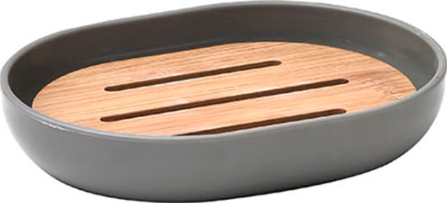 TENDANCE PS SOAP DISH GREY/BAMBOO