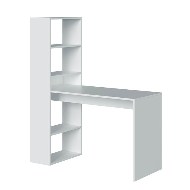 FORES DUPLO DESK WITH BOOKCASE 144X120X53CM WHITE