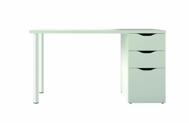 FORES ATHINA DESK WITH 3 DRAWERS 74X138X60CM WHITE