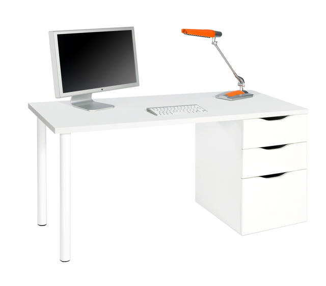 FORES ATHINA DESK WITH 3 DRAWERS 74X138X60CM WHITE