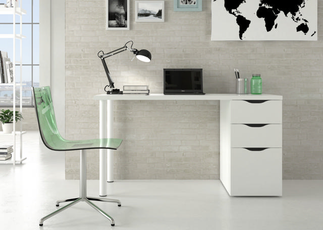 FORES ATHINA DESK WITH 3 DRAWERS 74X138X60CM WHITE