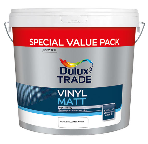 DULUX TRADE PURE BRILLIANT WHITE VINYL MATT 10+1L