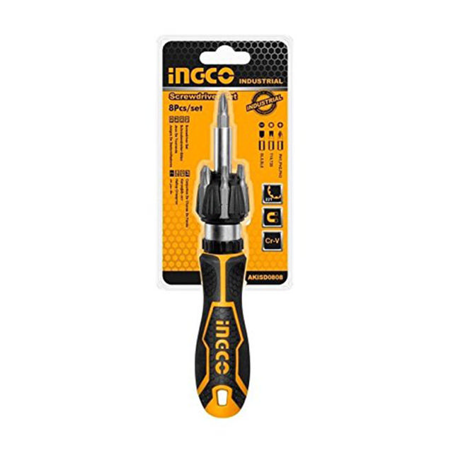 INGCO AKISD0808 RATCHET SCREWDRIVER SET 8PCS