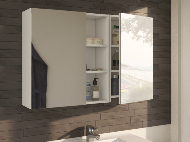 FORES 305083BO MIRROR CABINET 2 DOORS 65CM X 60CM X 21CM