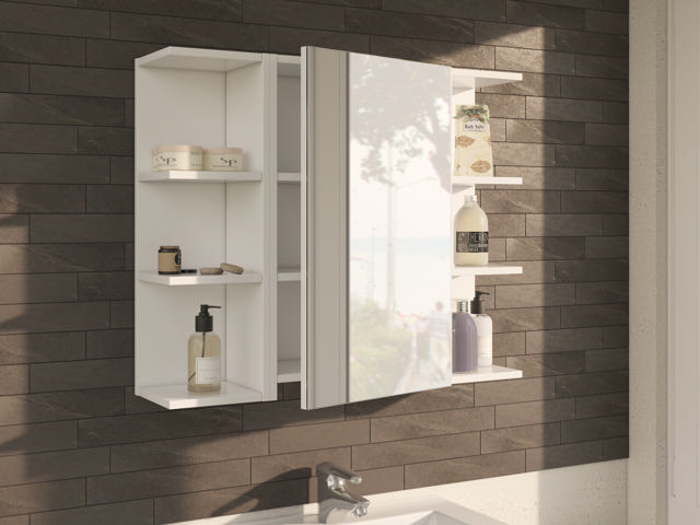 FORES 305082BO MIRROR CABINET 1 DOOR 65CM X 40CM X 21CM