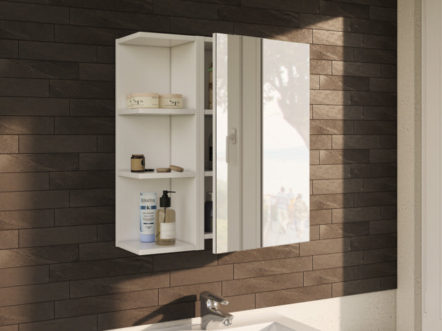 FORES 305082BO MIRROR CABINET 1 DOOR 65CM X 40CM X 21CM