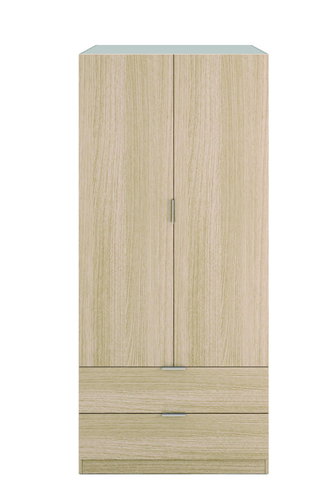 FORES 00X222R WARDROBE 2 DOORS AND 2 DRAWERS OAK 180X81X52CM