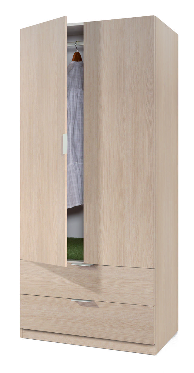 FORES 00X222R WARDROBE 2 DOORS AND 2 DRAWERS OAK 180X81X52CM