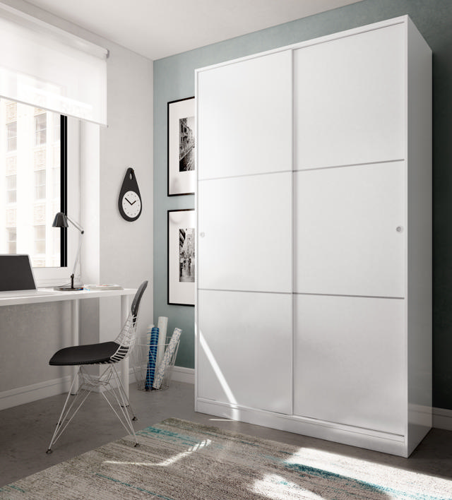 FORES MAX020BO MAX WARDROBE 2 SLIDING DOORS WHITE 200X120X50CM